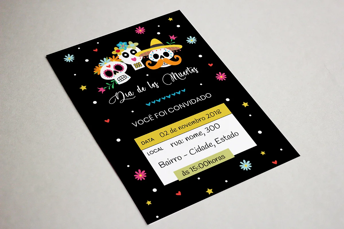 convite dia de los muertos