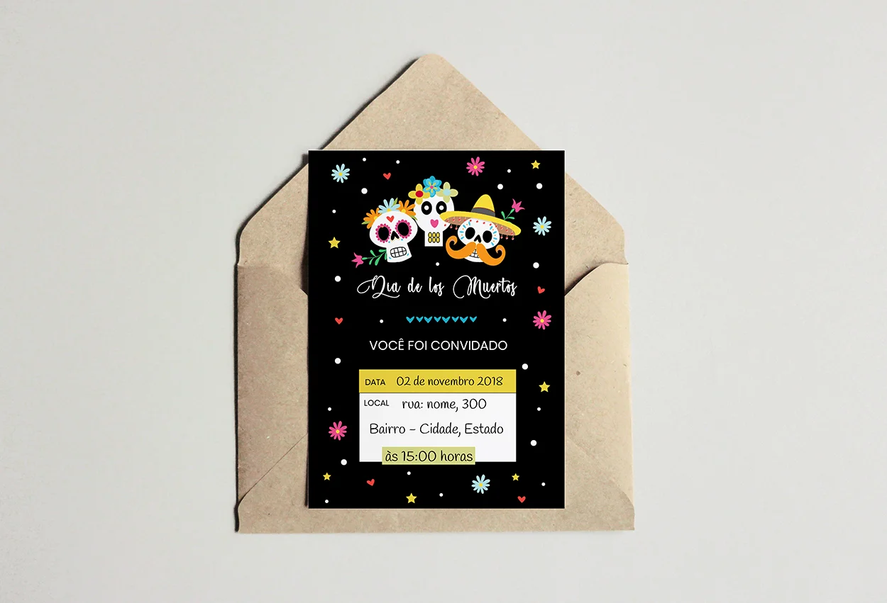 convite dia de los muertos