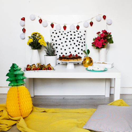 festa tropical decoração