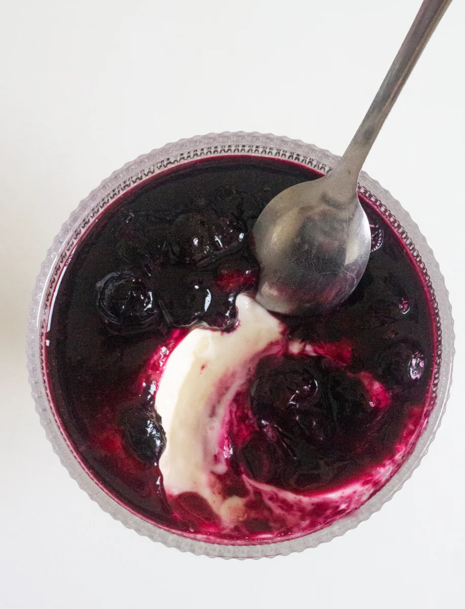 Pudim de Blueberry